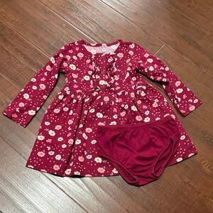 Carter's Floral Burgundy Dress with Bloomers